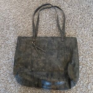 Street Level Metalic Vegan Women’s Tote Bag - Everyday Shoulder Handbag